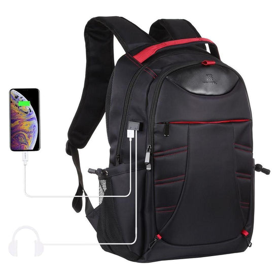 Portable Dual-Shoulder Laptop Backpack - Foldable & Removable Black
