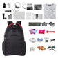 Portable Dual-Shoulder Laptop Backpack - Foldable & Removable Black