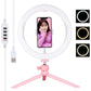 10.2 Led Ring Light With Tripod And Phone Clamp - 3 Modes Dual Colour Temperature Dimmable - Black