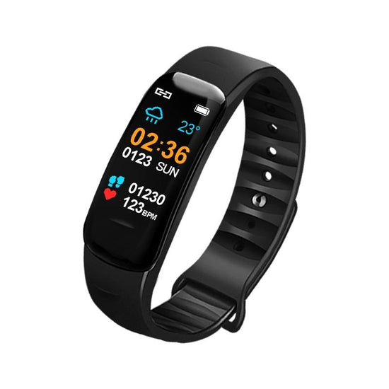 Smart Bracelet With Call Reminder Hr / Bp Monitoring Sleep / Sedentary Tracking And Remote Control - Black
