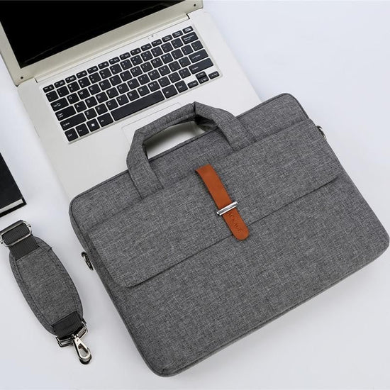 15-15.6 Inch Multifunctional Laptop Bag - Durable Gray Shoulder / Handheld