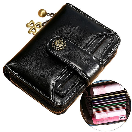 Rfid-blocking Women Wallet with Card Slots - Anti-magnetic - Black