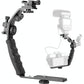 Aluminum L-Shaped Flash Bracket Camera Holder - Black