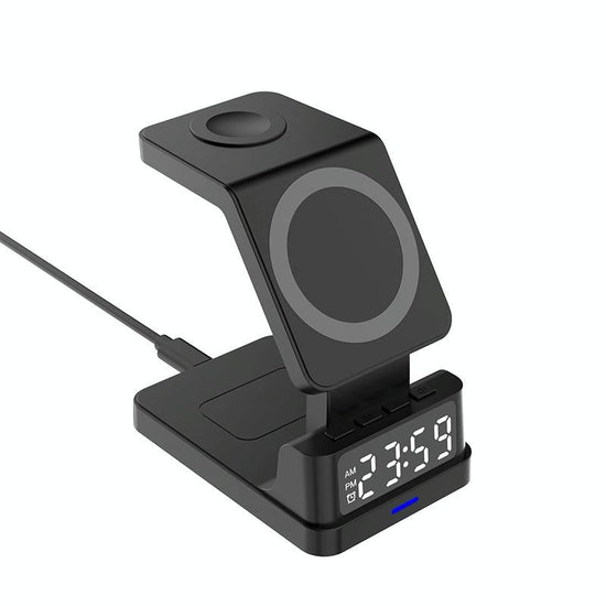 15W 4 In 1 Magnetic Desktop Wireless Charger Black