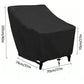 Waterproof Oxford Cloth Furniture Set Cover - Protects Outdoor Table And Chairs - 102X79X70Cm - Black