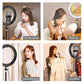 10.2 Usb Led Ring Light With 10 Modes Cold Shoe Tripod & Phone Clamp - Black