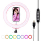 10.2 Usb Led Ring Light With 10 Modes Cold Shoe Tripod & Phone Clamp - Black