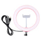 10.2 Usb Led Ring Light With 10 Modes Cold Shoe Tripod & Phone Clamp - Black