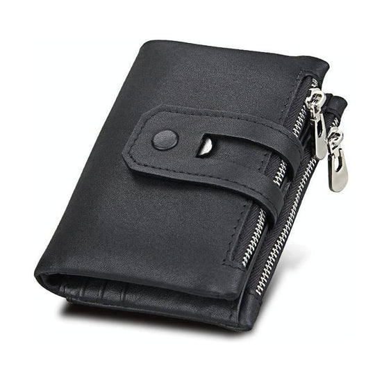 Men Rfid Blocking Cowhide Leather Wallet - Crazy Horse Texture