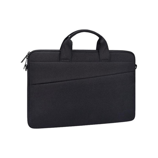 Portable 14.1 Laptop Tablet Bag With Dual Pockets And Soft Handle - Black