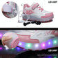 Rechargeable Light Skating Shoes for Kids - Size 30 Two-wheeled - Blue