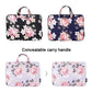 15 Inch Laptop Case Bag With White Rose Pattern And Handle - Black