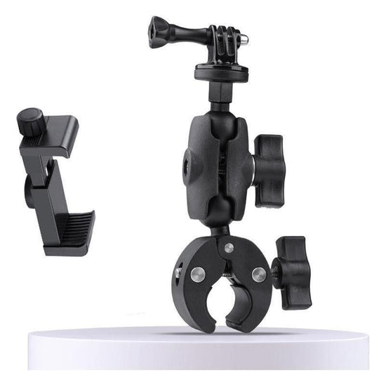 Adjustable Bike Handlebar Mount With Phone Clamp - 360 Rotation