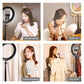 10.2 26cm Ring Light Kit with Tripod Usb 3 Modes Dual Colour Phone Clamp Remote - Black