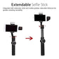 3-Axis Gimbal Stabilizer With Tripod Mount & Fill Light For Smartphones - Black