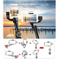 3-Axis Gimbal Stabilizer With Tripod Mount & Fill Light For Smartphones - Black