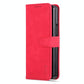 For Samsung Galaxy Z Fold4 5G Leather Phone Case - Smooth Calf Texture - Red