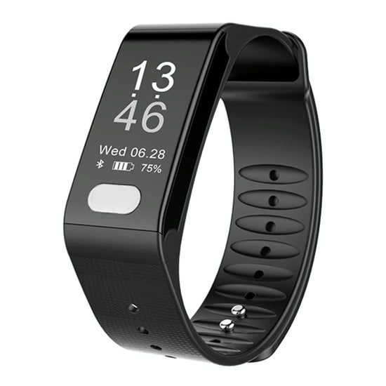 Oled Fitness Tracker With Ecg Heart Rate Bp And Sleep Monitoring - Sports Mode - Black
