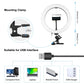 10.2 Ring Light with Monitor Clip & Usb 3 Modes Dual Colour Temperature Dimmable Curved Diffuse Vlogging Selfie Beauty Photography Video Lights Phone Clamp - Black