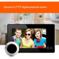 4.3 Security Camera Door Peephole With One-Key Watch - Black