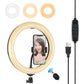 26Cm Usb 3 Modes Dimmable Led Ring Light With Phone Clamp
