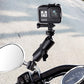 Universal Motorcycle Rearview Mirror Mount for Action Cameras - 25mm Ball Head