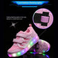 Rechargeable Double Wheel Roller Skating Shoes - Ultra Light Mesh Surface - Size 34 - Black