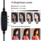 7.9 Led Ring Light with Tripod and Phone Clamp - 3 Modes Dual Colour Temperature Dimmable - Black