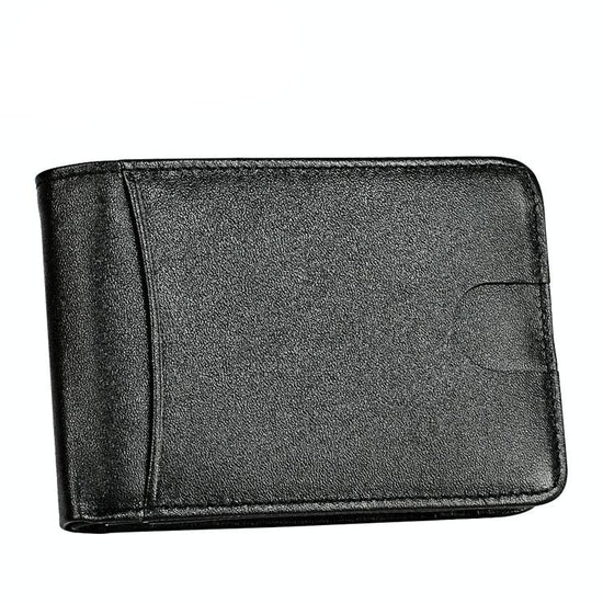 Leather Rfid Billfold Wallet - Mini Size - Black