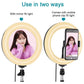 7.9 Mirror Light With Tripod & Usb 3 Modes Dual Colour Curved Ring Light For Vlogging Selfie Photography Video Phone Clamp - Black