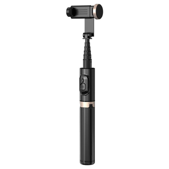 Reinforced Bluetooth Remote Control Selfie Stick with Hidden Design - Black