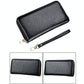 Leather Rfid Card Holder Wallet with Hand Strap - Black