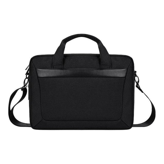 Expandable Laptop Bag - Waterproof Oxford Cloth Detachable Shoulder Strap - Black