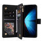 Frosted Leather Zip Wallet for Samsung Galaxy z Fold 4 - Compact and Stylish - Blue