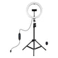 10.2 Ring Light With Tripod Usb 3 Modes Dual Colour Diffuse Light Phone Clamp Remote - Black