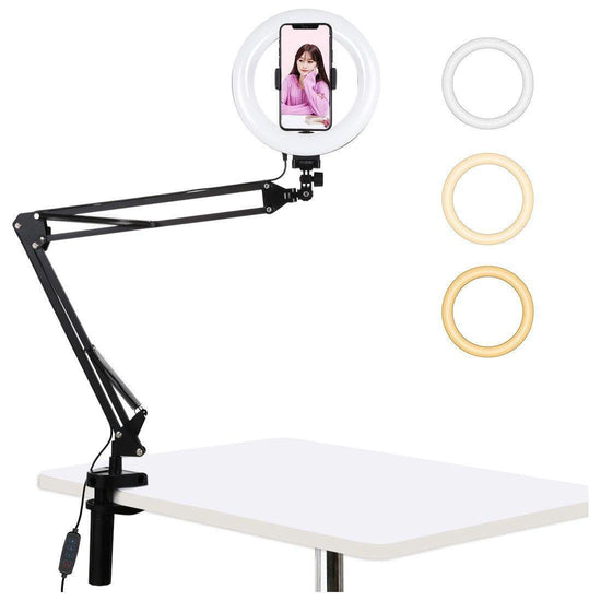 7.9 Ring Light With Usb 3 Modes Dual Colour Phone Clamp