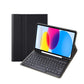 2022 Ipad 10.9 Bluetooth Keyboard Leather Case With Pen Slot - Lambskin Texture - Black