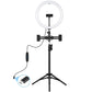 11.8 Led Ring Light Kit with Tripod & Dual Phone Brackets - 3 Modes Dual Colour Temperature Curved Surface Type-c - Black