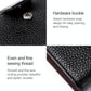 Women Vertical Cowhide Leather Rfid Wallet - Sapphire Blue