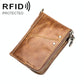 Men Leather Rfid Wallet - Antimagnetic - Yellowish-Brown