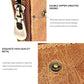 Leather Wallet with Rfid Protection and Strap - Card Slots - Yellowish-Brown