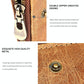Leather Wallet with Rfid Protection and Strap - Card Slots - Yellowish-Brown