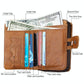 Zip Rfid Crazy Horse Leather Wallet - Brown - Yellowish-Brown