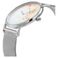 Stylish Women Quartz Watch With Stainless Steel Band - Round Dial Silver Alloy Case