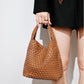 Apricot Hand Woven 2-In-1 Shoulder Bag - Apricot Colour