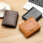 Men Rfid Leather Tri-fold Wallet - Genuine Leather - Brown
