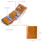 Men Rfid Leather Tri-fold Wallet - Genuine Leather - Brown