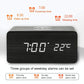 5W Wooden Wireless Charger With Led Mirror Display And Sub Alarm Clock - White Wood