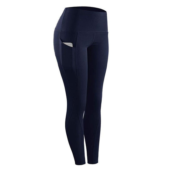 High Waist Slim Sports Leggings Women Tight Sportswear Size S - Black