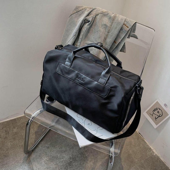 Large Sports Bag With Separate Shoe Compartment - Black